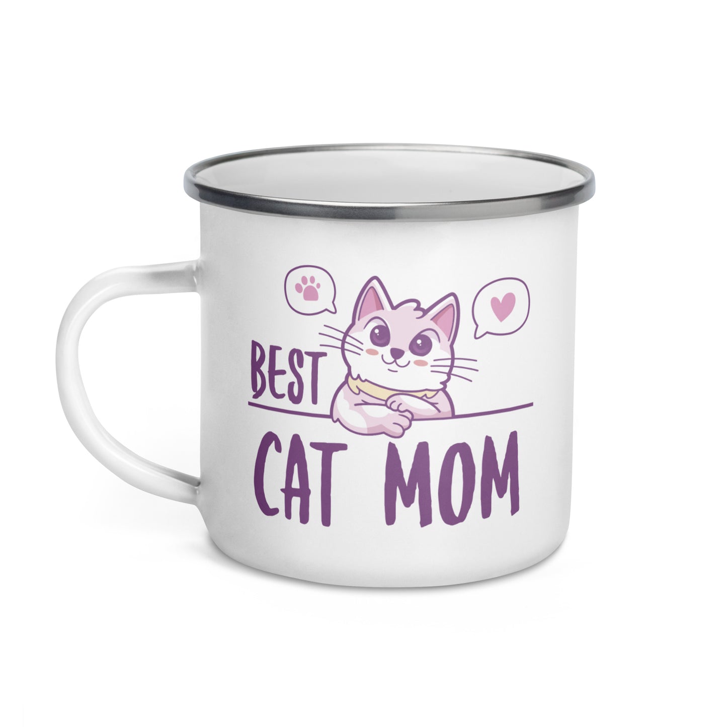 Best Cat Mom Enamel Mug