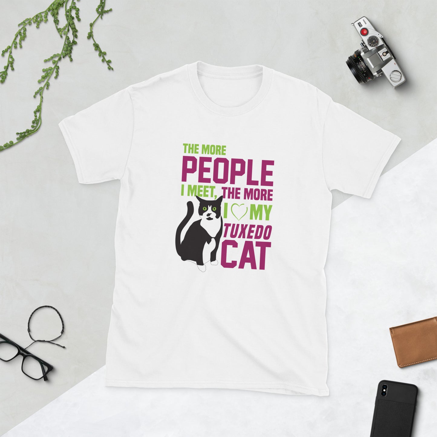 I Love My Tuxedo Cat T-Shirt, Short-Sleeve Unisex T-Shirt
