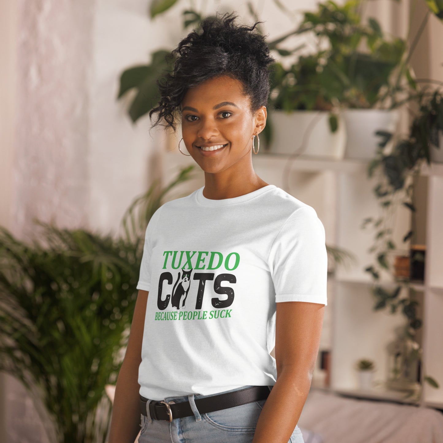 Tuxedo Cats Because People Suck Short-Sleeve Unisex T-Shirt