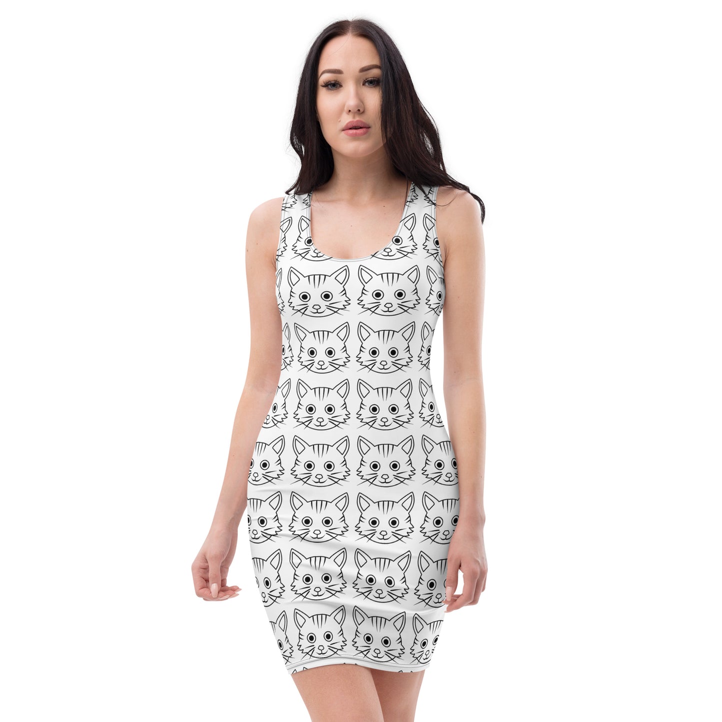 Caroline's Cats Cat Face Bodycon dress