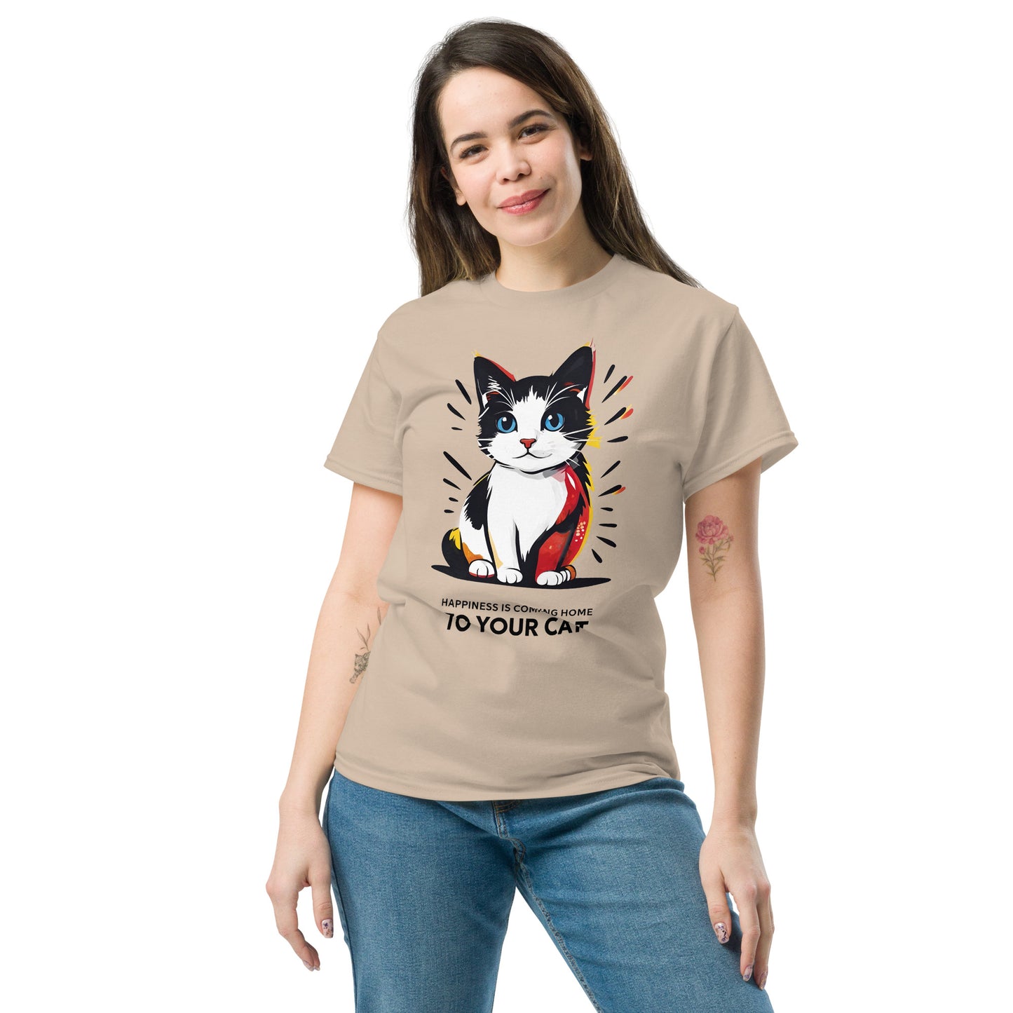 Happiness is Coming Home to Your Cat classic tee