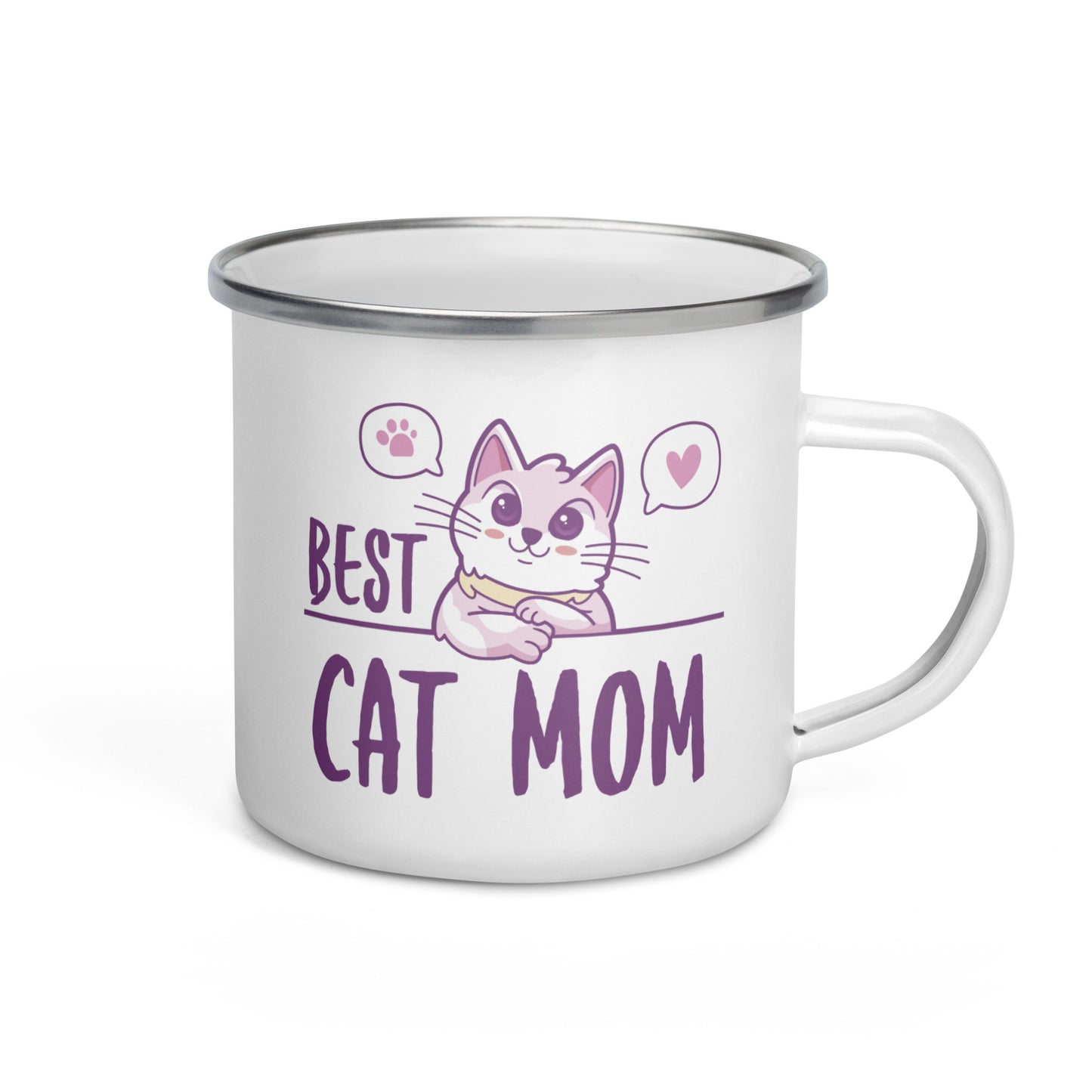 Best Cat Mom Enamel Mug
