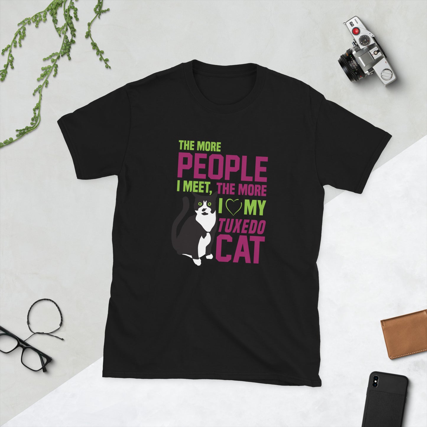 I Love My Tuxedo Cat T-Shirt, Short-Sleeve Unisex T-Shirt
